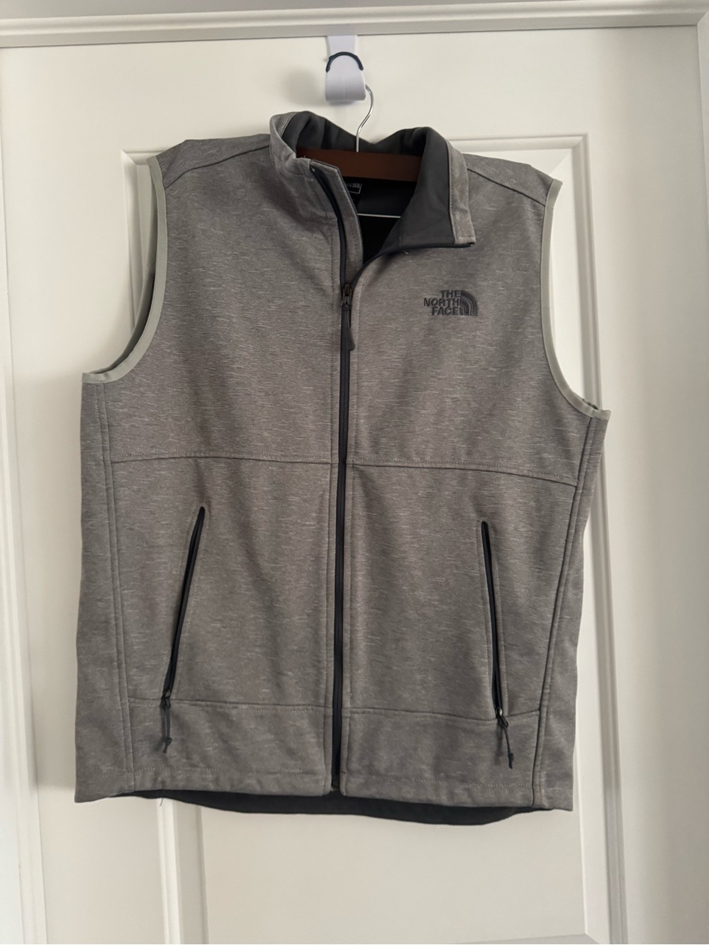 The North Face Men's Gray Softshell Vest with Zipper Pockets